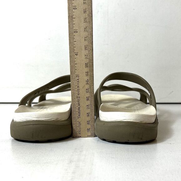 Crocs Sandals Women's 7 Brown Summer Strappy Slides Comfort Casual Slip On Flats - Picture 9 of 11